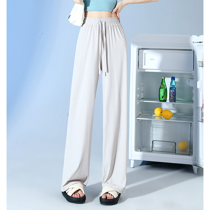 唐狮慵懒风裤子女2025夏季新款宽松显瘦小个子薄款垂感休闲阔腿裤