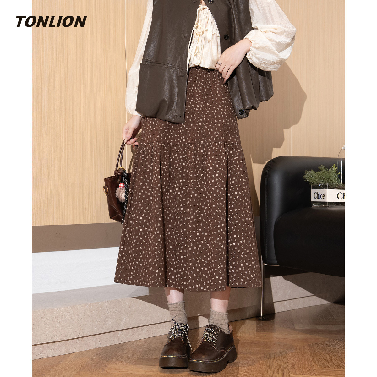 唐狮温柔风碎花半身裙女2026春季新款宽松显瘦百搭小个子气质长裙