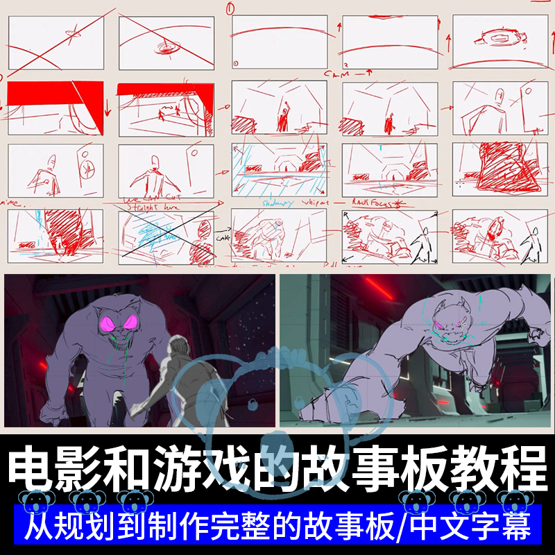 电影游戏的故事板教程分镜头台本脚本创作节奏课程Storyboard Pro