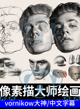 肖像素描创作教程ipad从构图到边缘处理头像手绘课程procreate