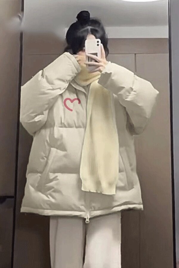 棉服女款2025年新款冬季日系立领加绒加厚面包服保暖棉袄外套潮
