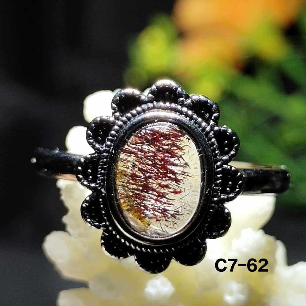 超七戒指紫发晶烟花超七骨干水晶戒指s925纯银复古镶嵌黑加仑超七