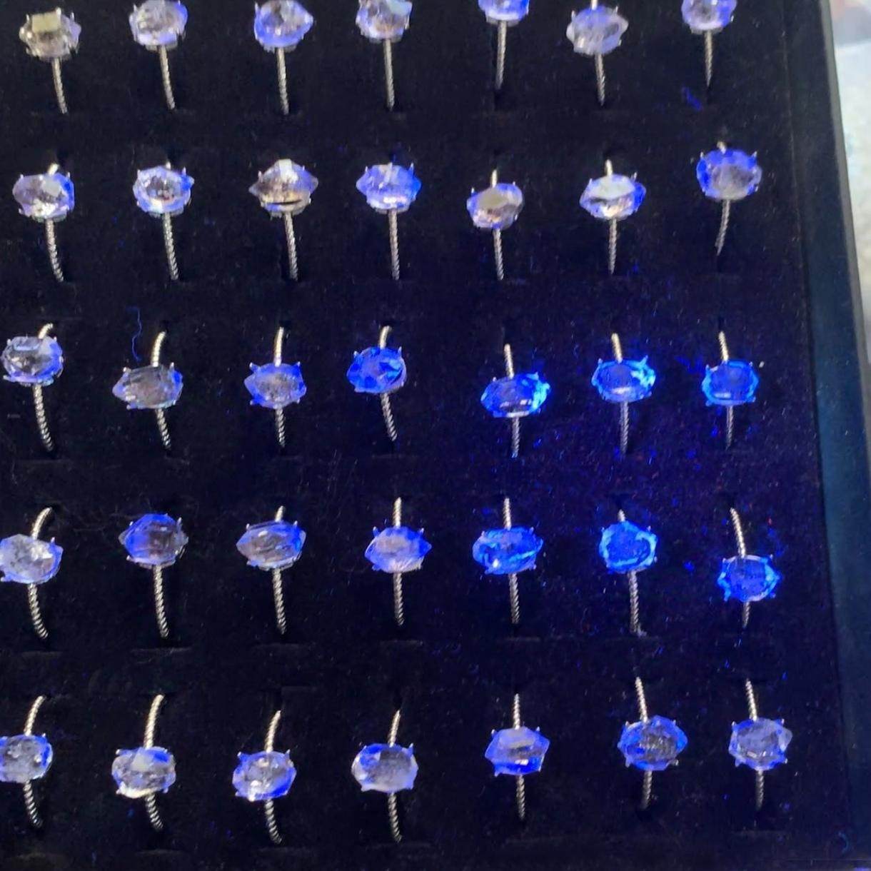闪灵钻戒指双尖水晶戒指天然珠宝