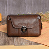 cowhide Mobile phone bag Male wear Belt 6 inch Vertical section genuine leather Waist pack multi-function leisure time outdoors man Cross section Waist pack