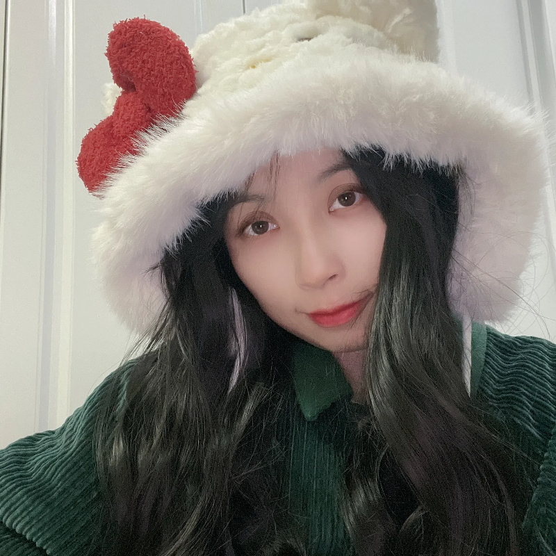 hellokitty猫帽子蝴蝶结毛茸茸