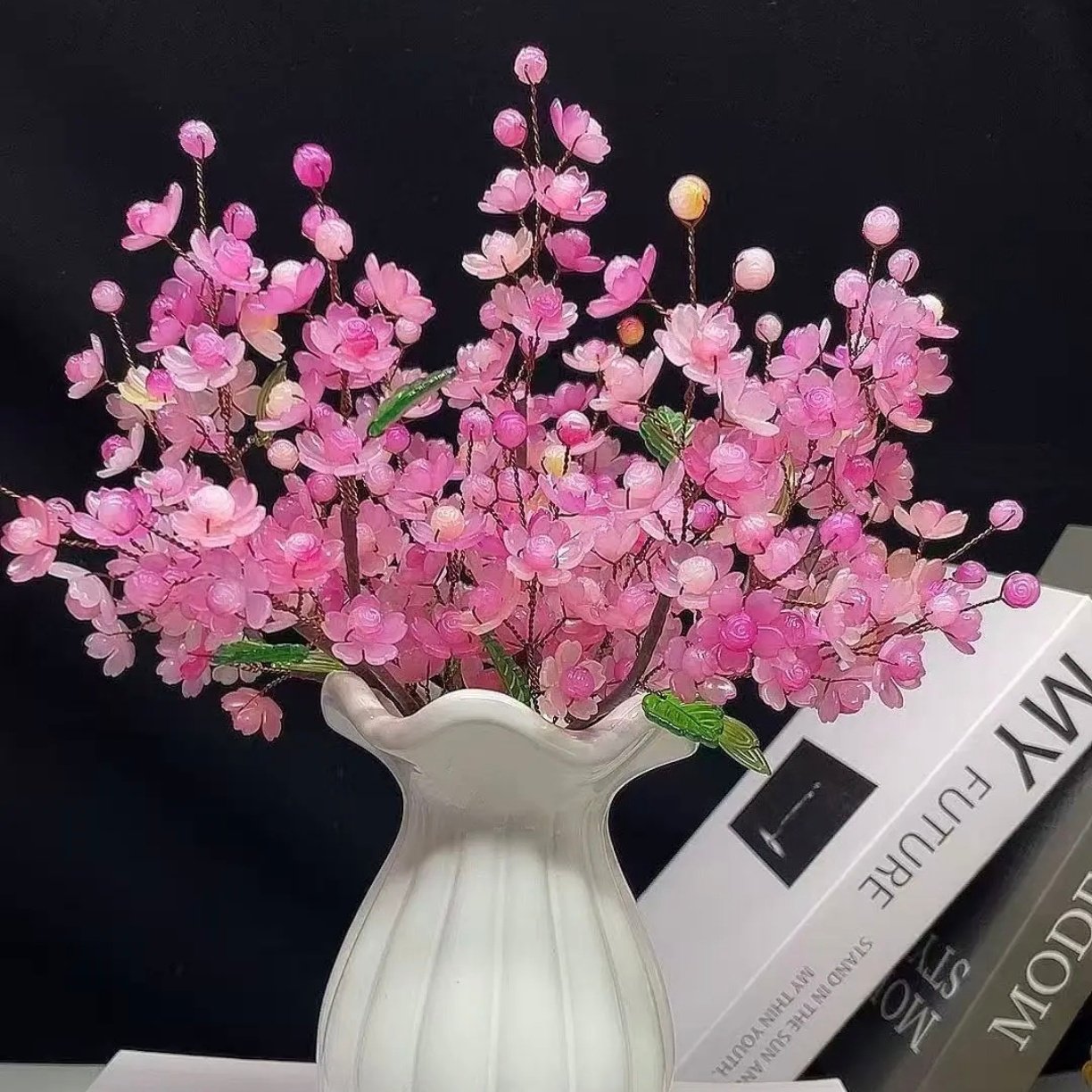 升级版幸福樱花花束材料包DIY手工课堂材料串珠浪漫桌面家居摆件