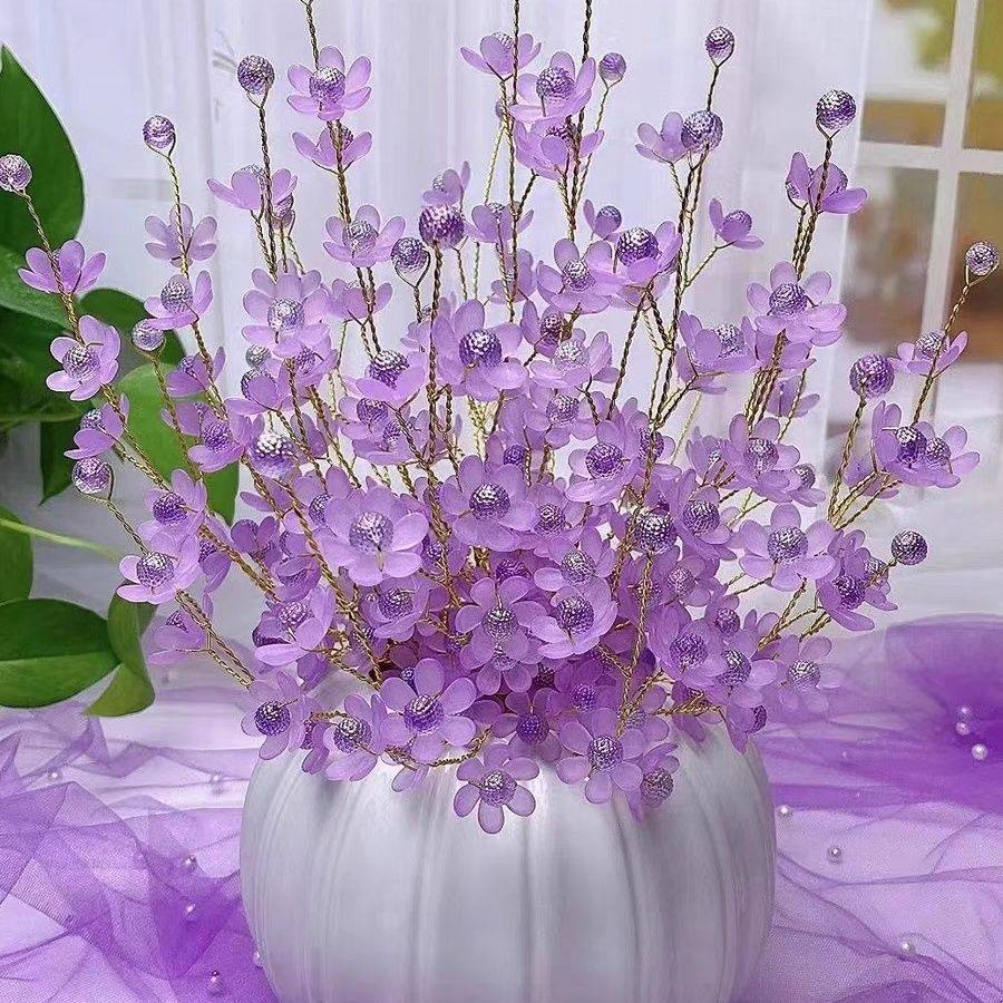 抖音爆款多彩幸福花材料包六瓣太阳花朵diy串珠炫彩手工编织花束