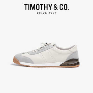 TIMOTHY＆CO．/迪迈奇复古德训鞋男增高透气休闲鞋头层牛皮运动鞋