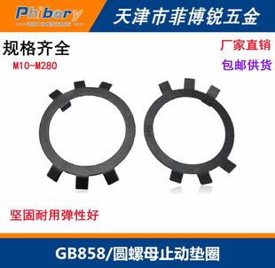 GB858止动垫片螺母发黑六爪垫圈锁紧防松片A3钢止退垫圈M10-M280