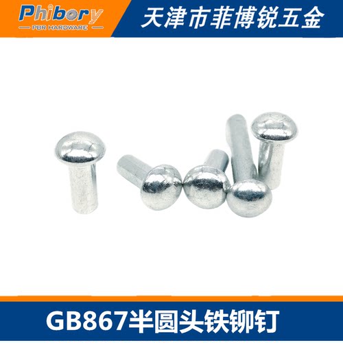 GB867半圆头铁铆钉镀锌Ø2-Ø16