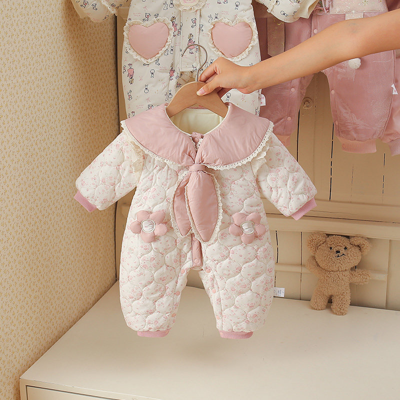 婴儿衣服秋冬装连体衣女宝宝满月百天夹棉哈衣爬服新生儿外出服,童装/婴儿装/亲子装,连身衣/爬服/哈衣,淘宝优惠券,粉丝福利购,淘宝优惠卷