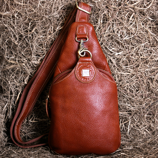 藏皮客真皮胸包女式休闲小众头层牛皮男生旅行防盗斜挎包斜背包包