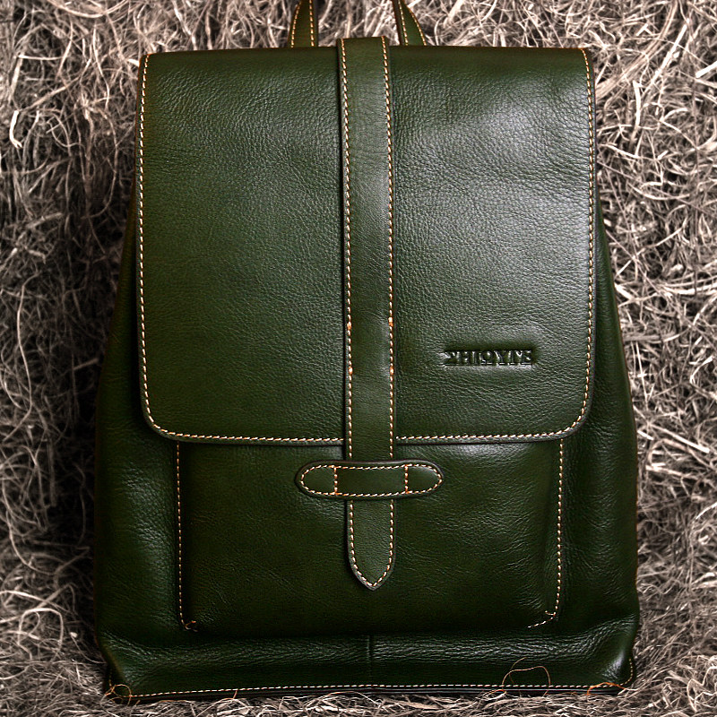 藏皮客双肩包女士2026新款头层牛皮大容量复古风真皮翻盖旅游背包