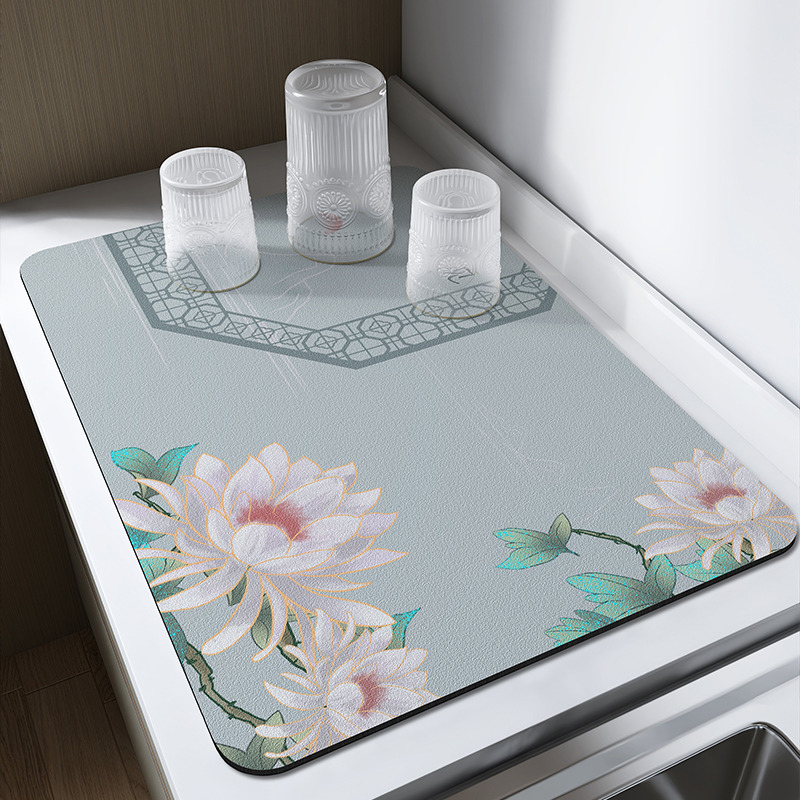 水墨淡雅厨房免洗台面沥水垫