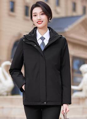 黑色羽绒服女冬季加厚派克服外套