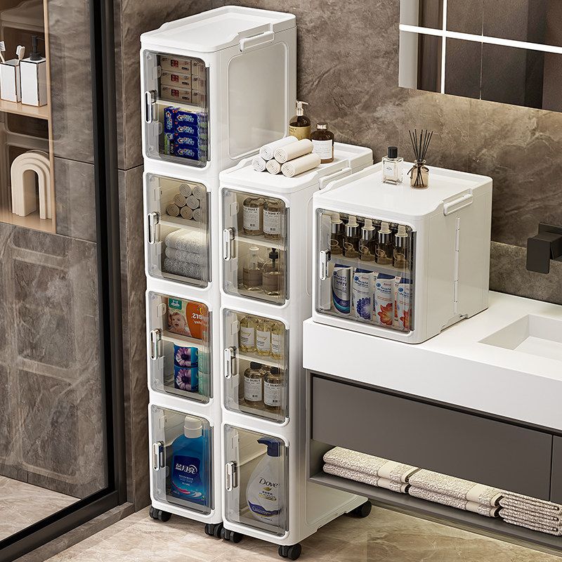 折叠夹缝收纳柜小推车