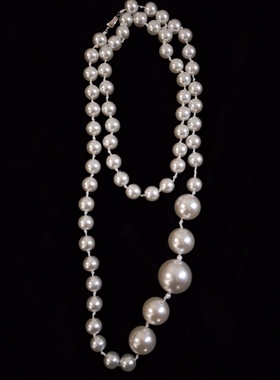 小香风夸张超大珍珠项链长款颈链