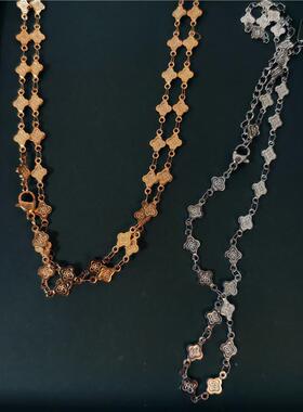 四叶草情侣钛钢颈链保色