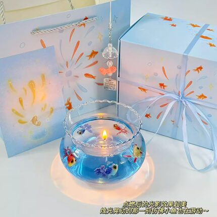 金鱼梦境鱼缸香薰蜡烛家用卧室氛围香氛小众高级伴手生日毕业礼物