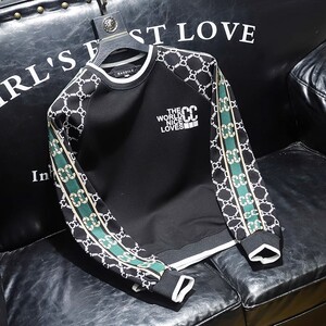 BxzsopLee潮牌字母印花圆领长袖卫衣男男装青年时尚潮流打底衫潮