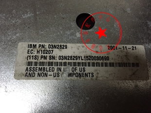 6282 53P2399 6283 97P4025 03N2829 41L5448 IBM