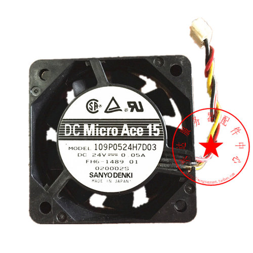 三洋Sanyo 5厘米5015三线风扇 109P0524H7D03/D02/702 24V 0.05A