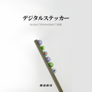 3包装 饰贴重点标记提示贴 彩色圆点形不干胶贴纸数字母符号手账装