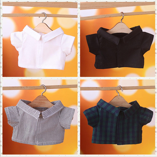 现货娃衣衬衫 10cm20cm15cm黑白衬衣格子条纹內搭棉花娃娃公仔衣服