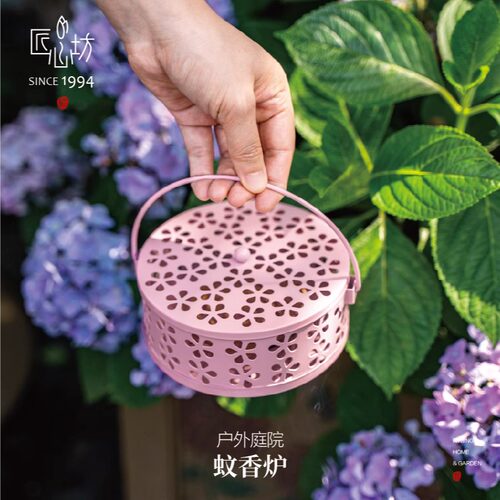 匠心坊户外铁艺手提香薰盒蚊香盒
