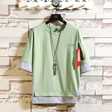 夏季t恤男短袖T恤青年打底衫假两件男装圆领衫T18838-P30，男装T恤，电商B380（原B361）