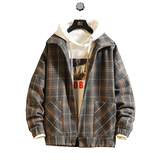 新款秋季韩版毛呢格子外套流行男装休闲上衣服夹克潮流037-P60，男装夹克，电商B380（原B361）