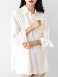 CHICCLO 白色长袖衬衫女2024年新款经典万能简约宽松气质显瘦衬衣