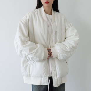 CHICCLO 棒球夹克棉服外套女冬季新款街头运动休闲宽松加厚面包服