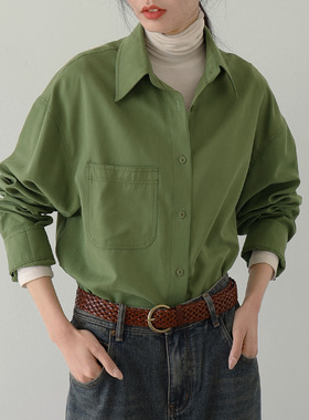 CHICCLO 柔丝绒衬衫2025秋季新款氛围感多巴胺色系百搭衬衣上衣女