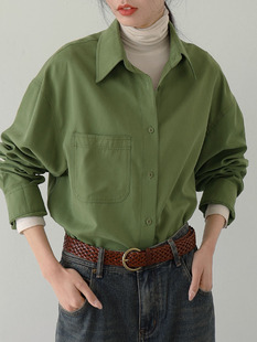 CHICCLO 柔丝绒衬衫2025秋季新款氛围感多巴胺色系百搭衬衣上衣女