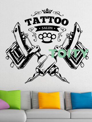 促销Tattoo纹身店装饰贴纸刺青店招背景贴画店铺玻璃门贴创意镂空