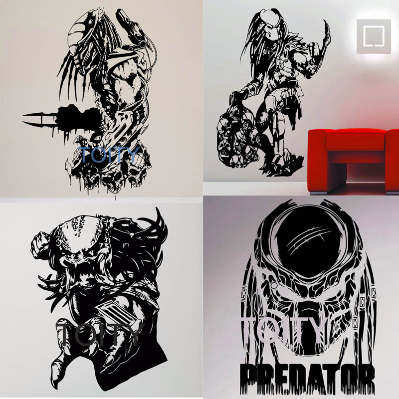 经典科幻风predator掠夺者墙贴