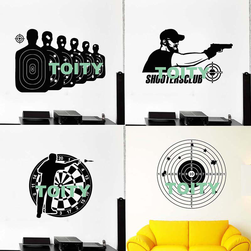 射击俱乐部贴画靶场游戏打靶贴纸Target Shoot飞镖运动防水墙贴