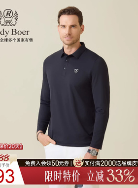 【微弹舒适】Raidy Boer/雷迪波尔2025秋男翻领长袖T恤POLO衫6335