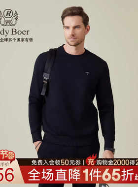 【棉弹】Raidy Boer/雷迪波尔2025秋男高频浮雕螺纹圆领卫衣6339