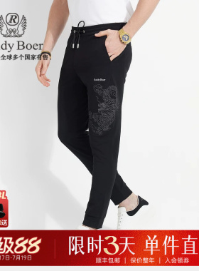 【刺绣龙图案】Raidy Boer/雷迪波尔春夏男偏薄休闲针织裤3012-70