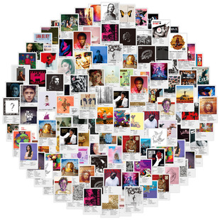 100张欧美音乐专辑CD封面小贴纸创意DIY装饰大明星歌单个性贴贴纸