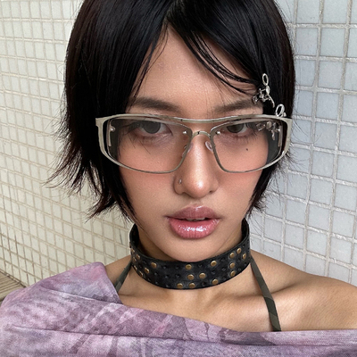 【亚洲眼镜公司】金属Y2K新浪潮墨镜男女显脸小凹造型ootd街拍酷