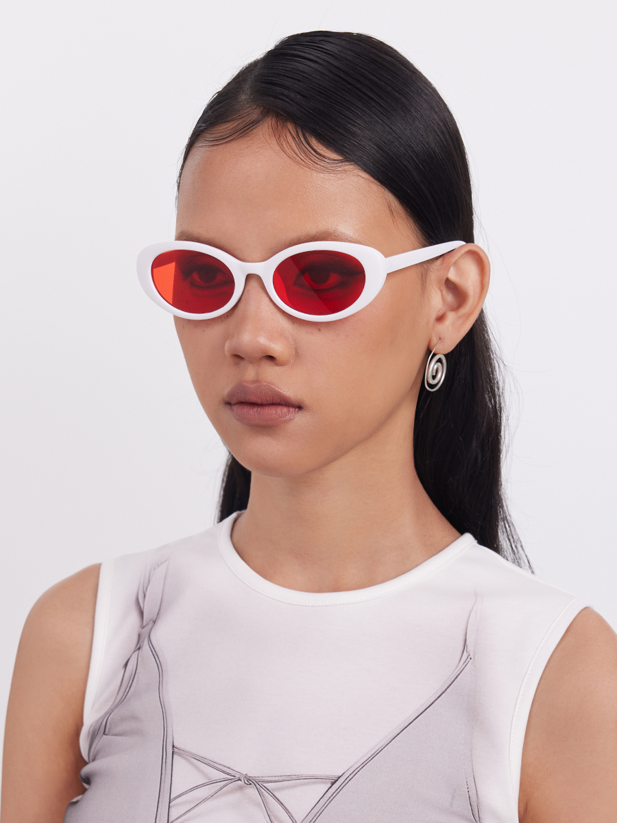 【亚洲眼镜公司】Y2K辣妹椭圆墨镜女复古太阳镜