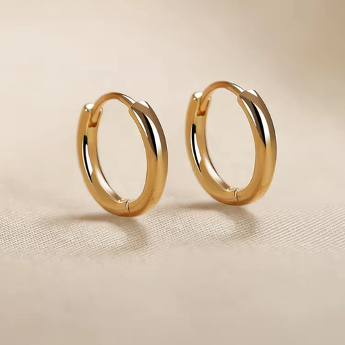 18K金耳环AU750正品耳钉彩金耳扣玫瑰金耳圈生日礼物送女友耳饰女