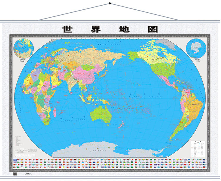 6米*1.2米 世界地图 双全无拼接 办公室 世界超大地图 双面覆膜