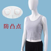 中年免穿文胸打底背心防凸点居家内衣薄短款 夏灰色