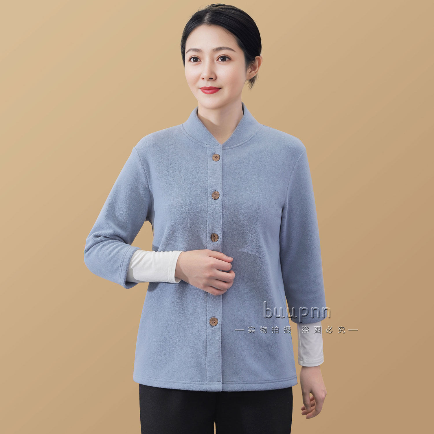 七分袖立领保暖马甲带袖女加绒开衫上衣摇粒绒外套做家务,女装/女士精品,马夹,淘宝优惠券,粉丝福利购,淘宝优惠卷