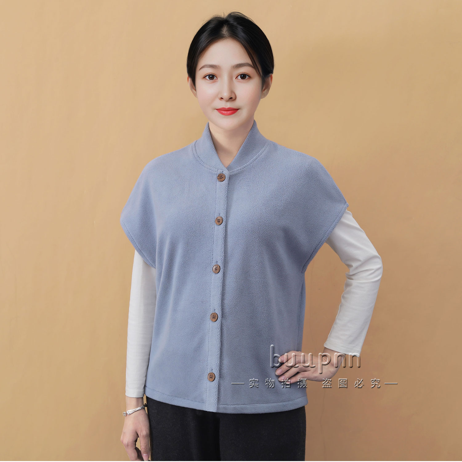 摇粒绒保暖女士坎肩马甲