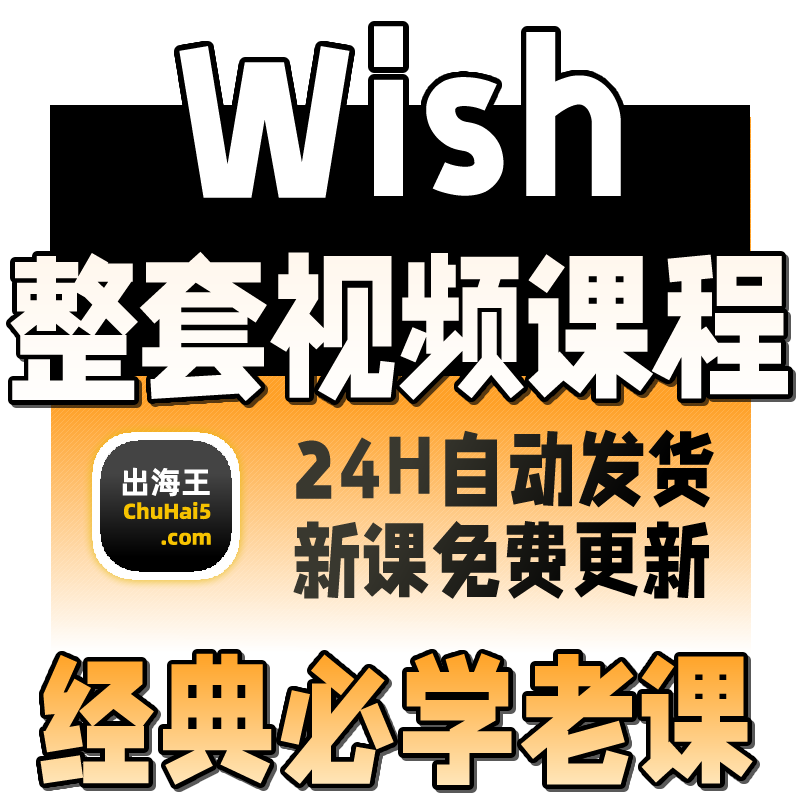 跨境电商WISH开店运营视频教程店铺平台推广培训指导注册课程